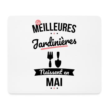 Les meilleures jardinières naissent en Mai - Tapis de souris (format paysage) - blanc - Devant
