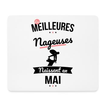 Les meilleures nageuses naissent en Mai - Tapis de souris (format paysage) - blanc - Devant