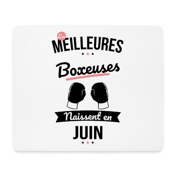 Les meilleures boxeuses naissent en Juin - Tapis de souris (format paysage) - blanc - Devant