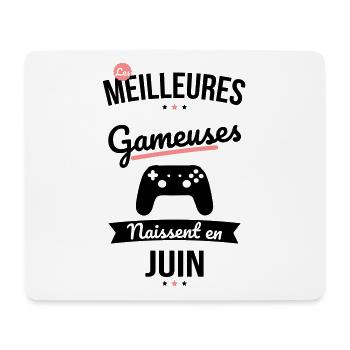 Les meilleures gameuses naissent en Juin - Tapis de souris (format paysage) - blanc - Devant