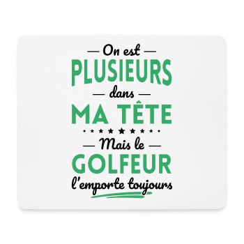 Plusieurs dans tête le Golfeur l'emporte toujours - Tapis de souris (format paysage) - blanc - Devant