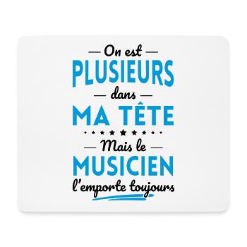Plusieurs dans tête le Musicien l'emporte toujours - Tapis de souris (format paysage) - blanc - Devant