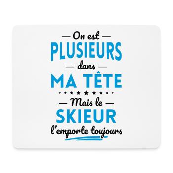 Plusieurs dans tête le Skieur l'emporte toujours - Tapis de souris (format paysage) - blanc - Devant