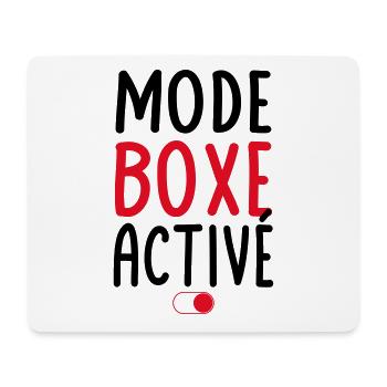 Mode Boxe activé - Idée cadeau - Tapis de souris (format paysage) - blanc - Devant