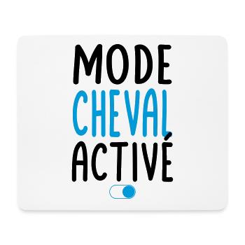Mode Cheval activé - Idée cadeau - Tapis de souris (format paysage) - blanc - Devant