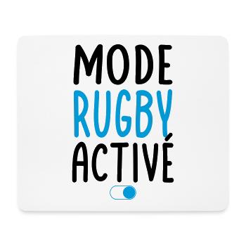 Mode Rugby activé - Idée cadeau - Tapis de souris (format paysage) - blanc - Devant