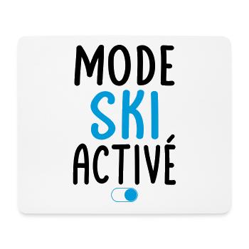 Mode Ski activé - Idée cadeau - Tapis de souris (format paysage) - blanc - Devant
