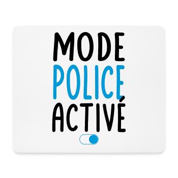 Mode Police activé - Idée cadeau - Tapis de souris (format paysage) - blanc - Devant