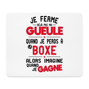 Ich halte nicht den Mund, wenn ich im Boxen verliere. - Mousepad (Querformat) - Weiß - Vorne