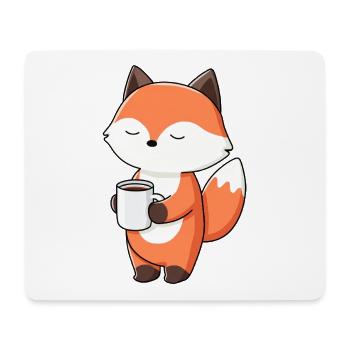 Fox with Coffee Mug Charm - Mouse Pad (horizontal) - white - Front