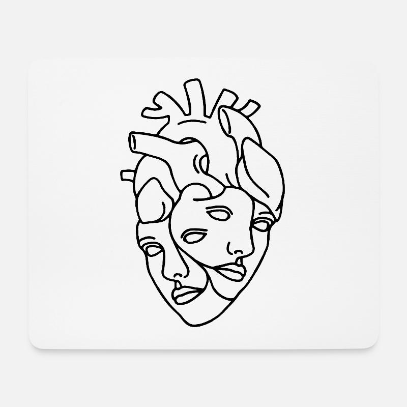 Heart - Mouse Pad (horizontal) - white