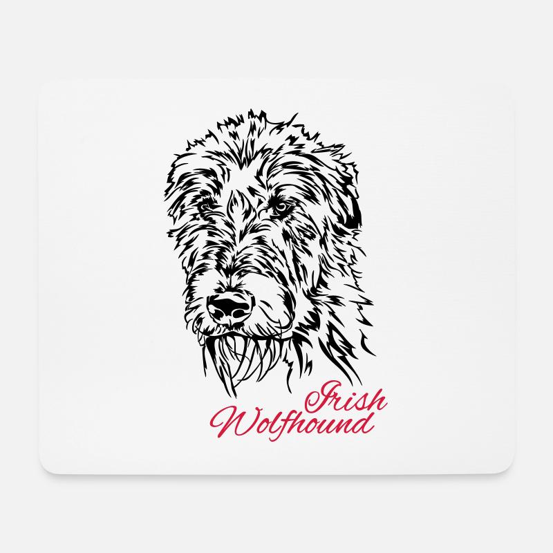IRISH WOLFHOUND Irischer Wolfshund Wilsigns Hunde - Mousepad (Querformat) - Weiß