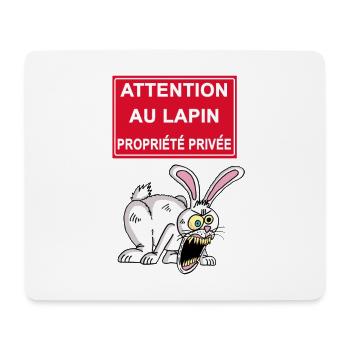 Attention au lapin blanc - Tapis de souris (format paysage) - blanc - Devant