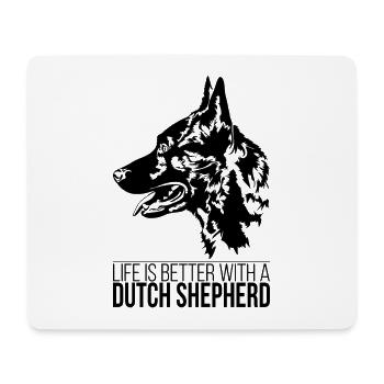DUTCH SHEPHERD life is better canin wilsigns - Tapis de souris (format paysage) - blanc - Devant