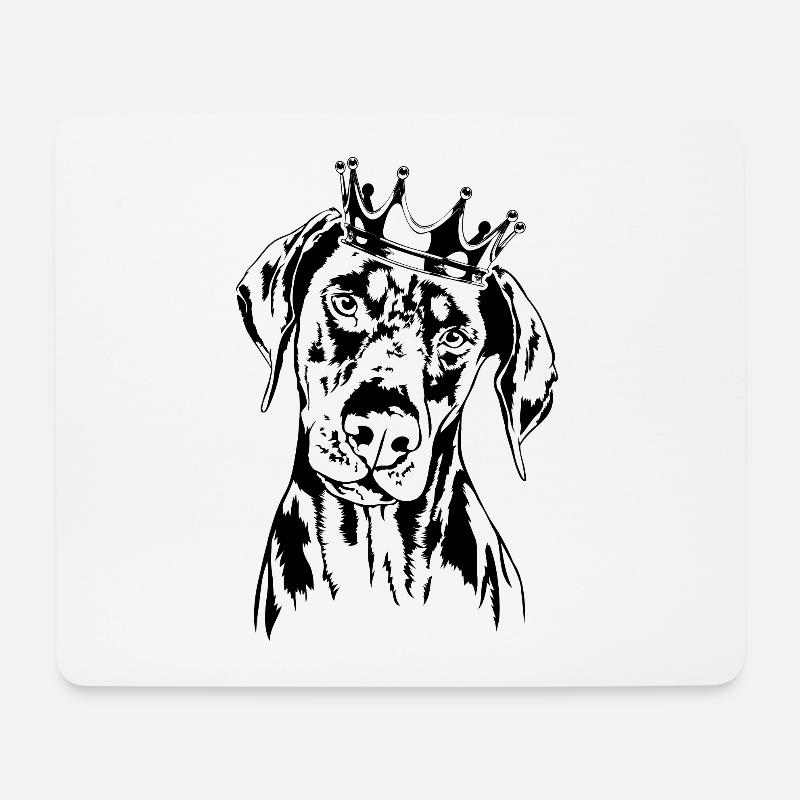 DOBERMANN Krone Hund Hunde Wilsigns - Mousepad (Querformat) - Weiß