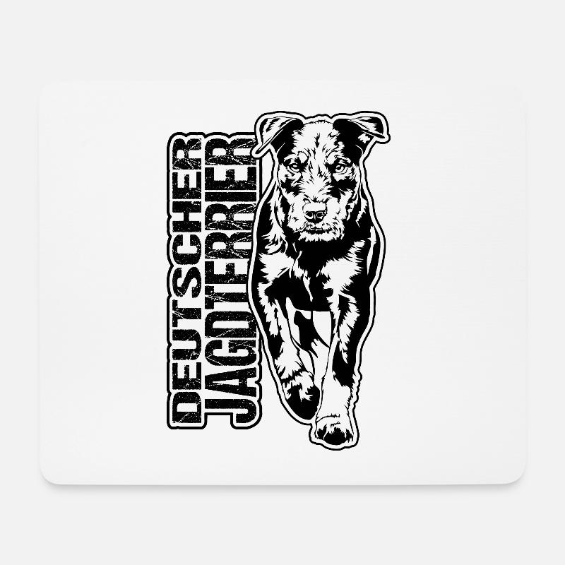 DEUTSCHER JAGDTERRIER Hunde Portrait Jagdhunde - Mousepad (Querformat) - Weiß