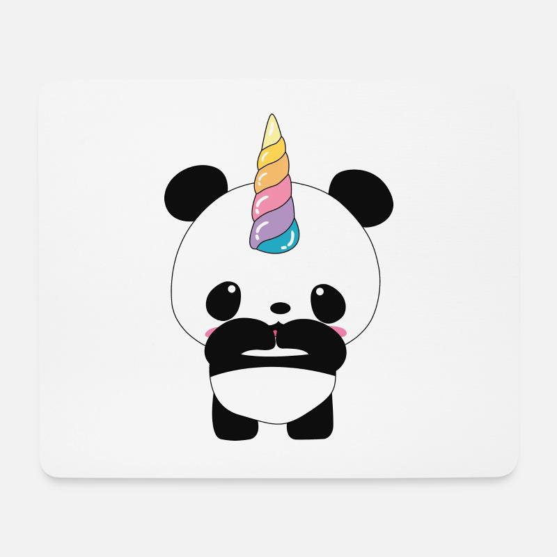 Panda Einhorn Pandacorn - Mousepad (Querformat) - Weiß