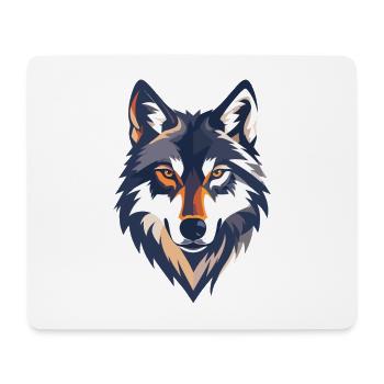 Wolfskopf Illustration starkes cooles Wolf Motiv - Mousepad (Querformat) - Weiß - Vorne