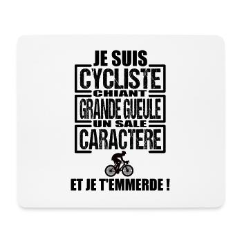 je suis cycliste chiant t-shirt vélo cadeau - Tapis de souris (format paysage) - blanc - Devant