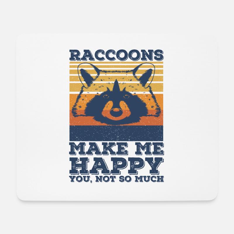 Waschbär - Mousepad (Querformat) - Weiß