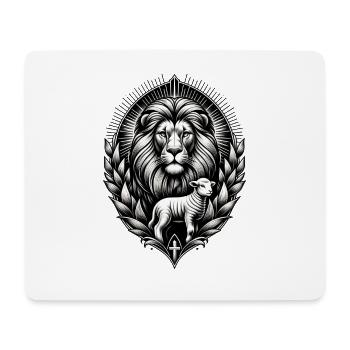 Christliche Kleidung Löwe und Lamm - Mousepad (Querformat) - Weiß - Vorne