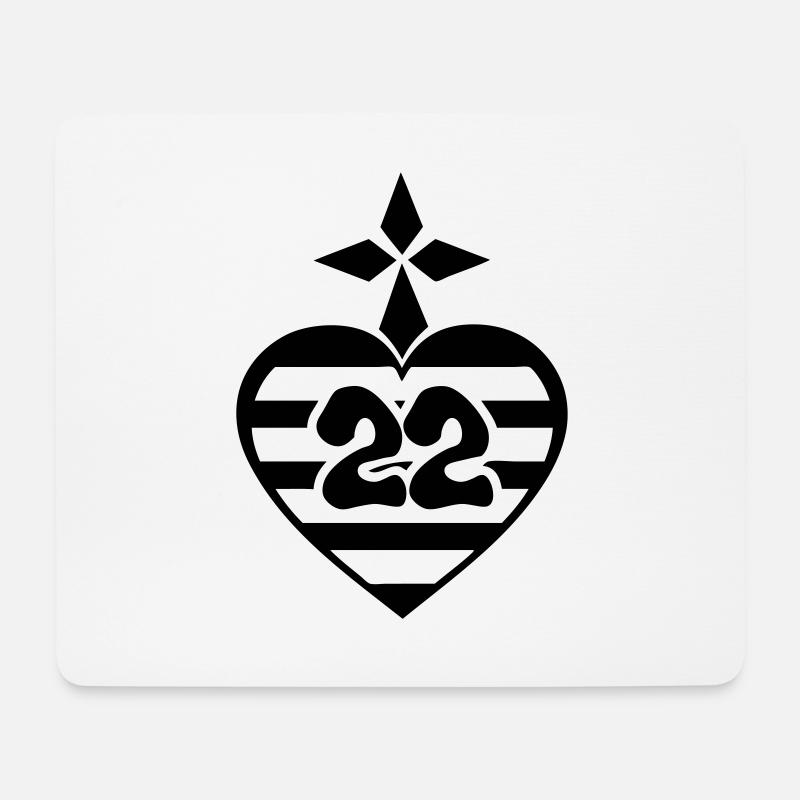 herz breizh 22 cote rüstung bretagne abteilung er - Mousepad (Querformat) - Weiß