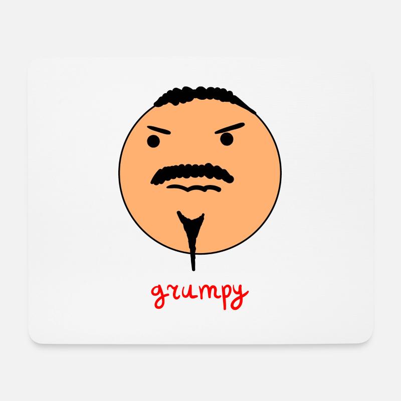 Smiley / grumpy - Mousepad (Querformat) - Weiß