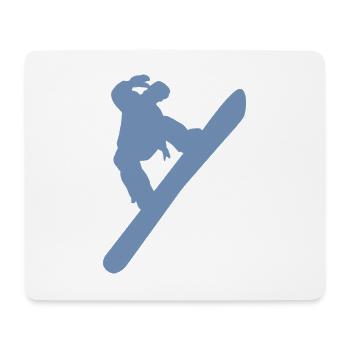 Snowboardeur minimaliste sports d’hiver - Tapis de souris (format paysage) - blanc - Devant