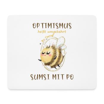 Biene Optimismus Sumsi mit Po - Mousepad (Querformat) - Weiß - Vorne