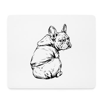 Französischer Bulldog Kuschelpullover - Mousepad (Querformat) - Weiß - Vorne