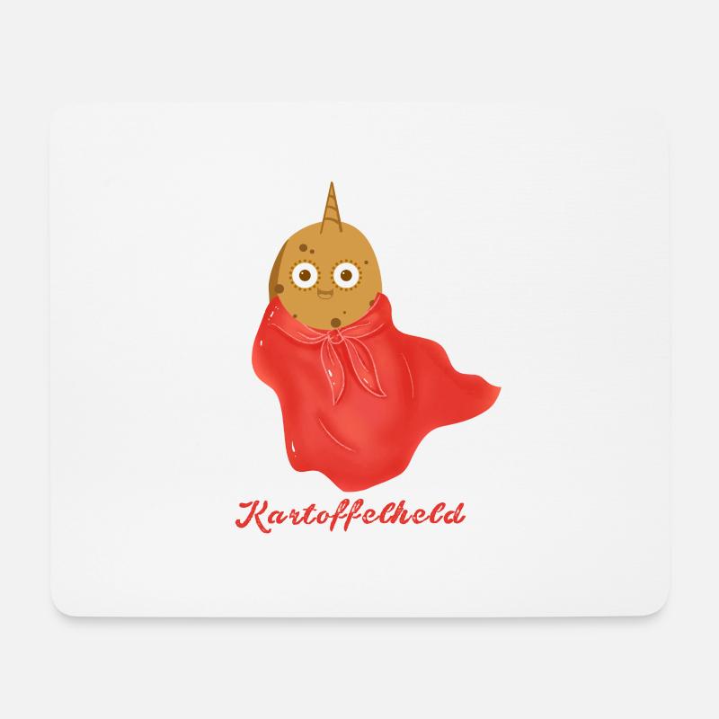 kartoffel mit horn,kartoffel, kartoffelheld,held - Mousepad (Querformat) - Weiß