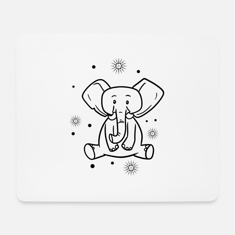 süßer Baby Elefant - Mousepad (Querformat) - Weiß