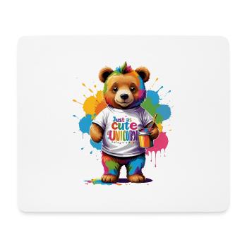 Just as cute as Unicorn Regenbogen Bär Spruch - Mousepad (Querformat) - Weiß - Vorne
