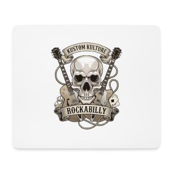 Rockabilly Schädel mit Gitarren - Mousepad (Querformat) - Weiß - Vorne