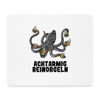 Bier achtarmig reinorgeln Oktopus Geschenkidee - Mousepad (Querformat) - Weiß - Vorne