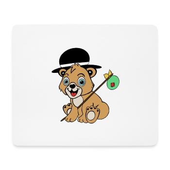 Bär auf Reise – niedliches Abenteurer Tier - Mousepad (Querformat) - Weiß - Vorne