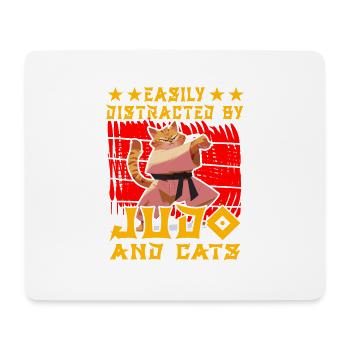 Easily distracted by Judo and Cats - Mouse Pad (horizontal) - white - Front