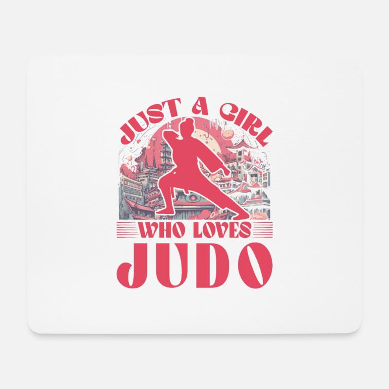 Nur ein Mädchen, das Judo liebt - Mousepad (Querformat) - Weiß