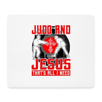 Le judo et Jésus, c’est tout ce dont j’ai besoin - Tapis de souris (format paysage) - blanc - Devant