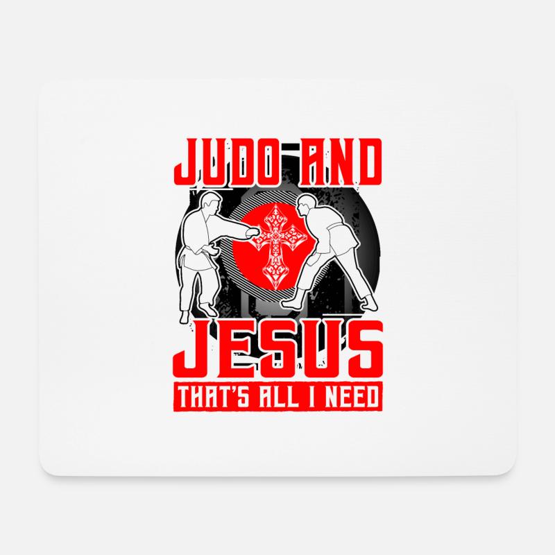 Judo und Jesus, das ist alles, was ich brauche - Mousepad (Querformat) - Weiß