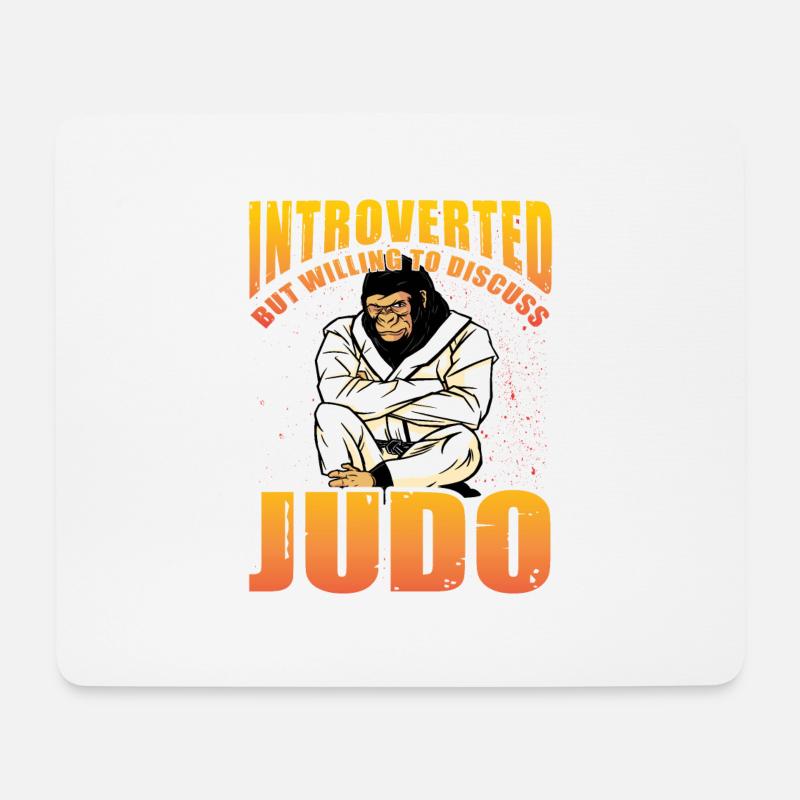 Introverted but willing to discuss Judo - Mouse Pad (horizontal) - white