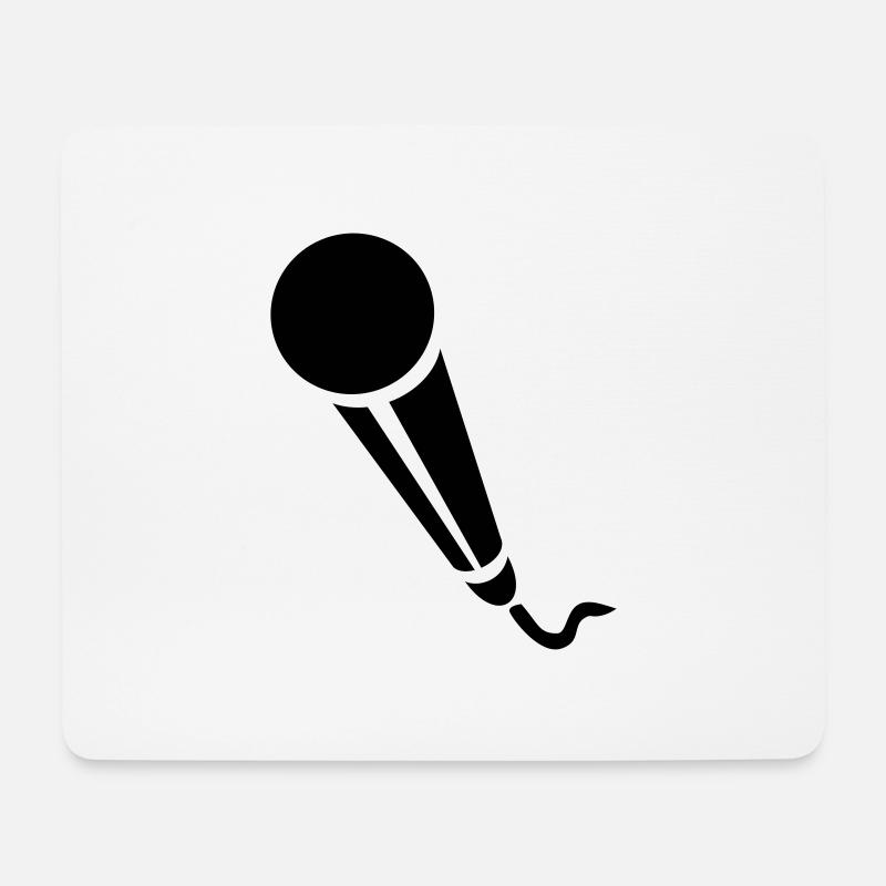 Mikrofon - Musik - Mousepad (Querformat) - Weiß