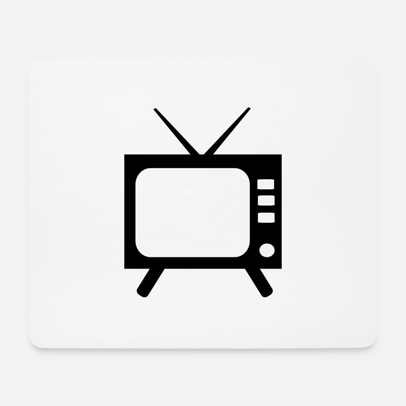 Fernseher - Mousepad (Querformat) - Weiß
