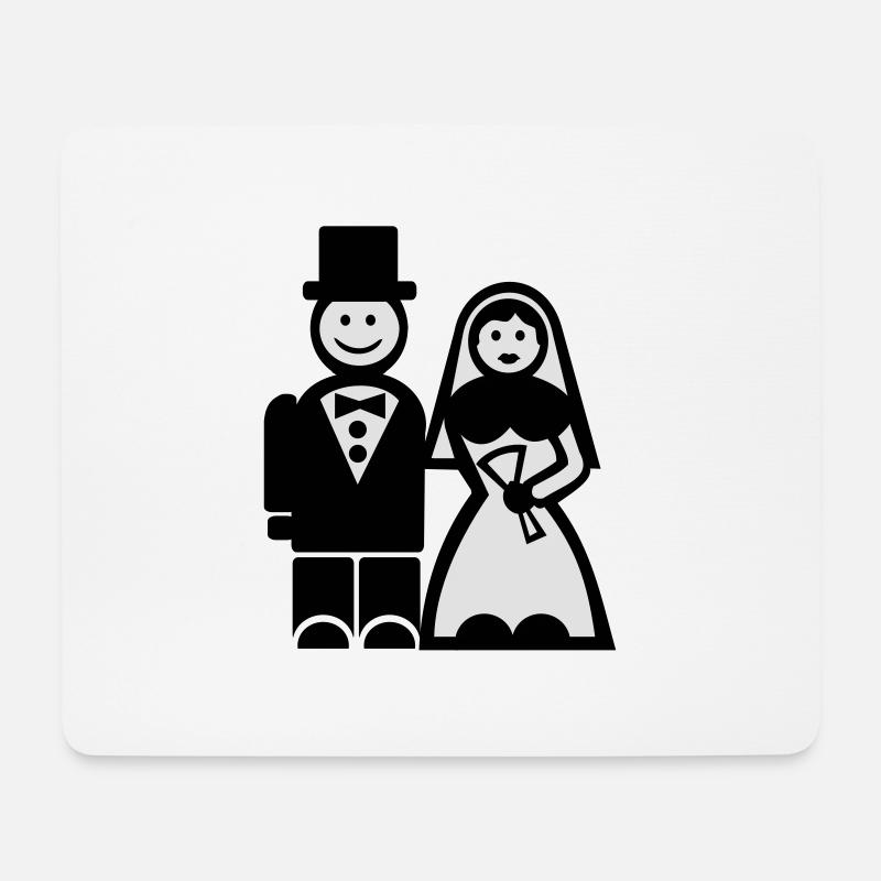 Hochzeit - Mousepad (Querformat) - Weiß