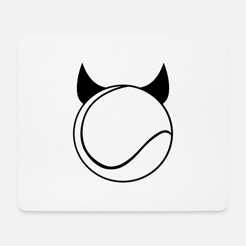 Tennis - Tennisball - Teufel - Mousepad (Querformat) - Weiß