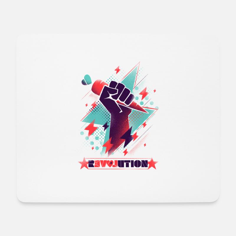 Revolution - Mousepad (Querformat) - Weiß