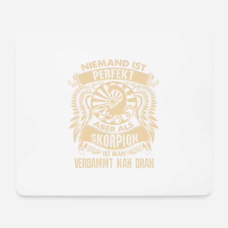 Sternzeichen Skorpion - ist perfekt - DE - Mousepad (Querformat) - Weiß