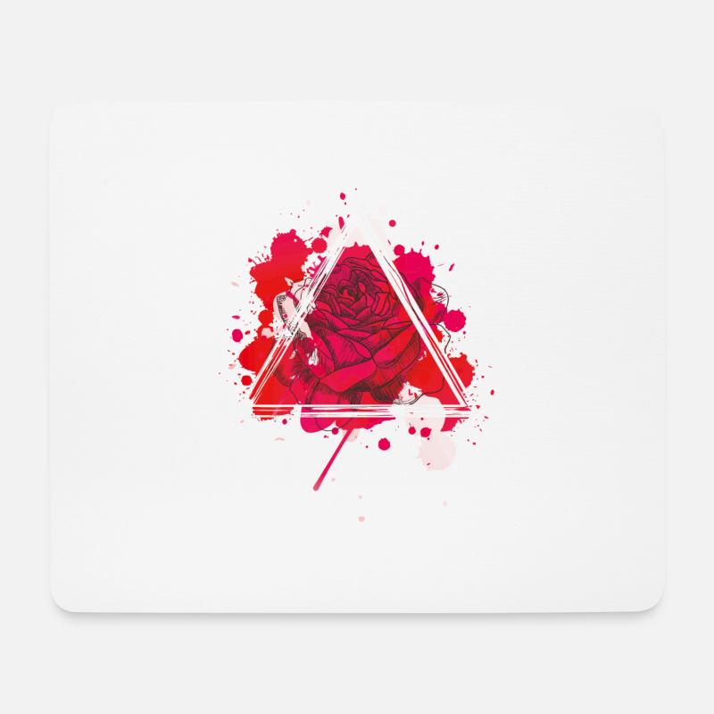 Rote Rose Triangel - Mousepad (Querformat) - Weiß
