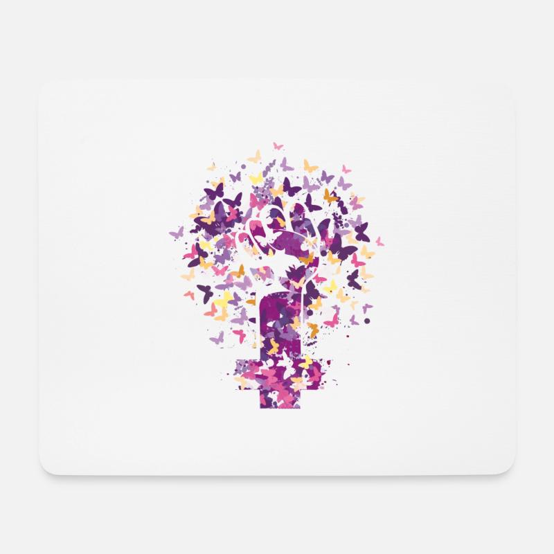 Fem Symbol support Feminism unterstützt Feminismus - Mousepad (Querformat) - Weiß