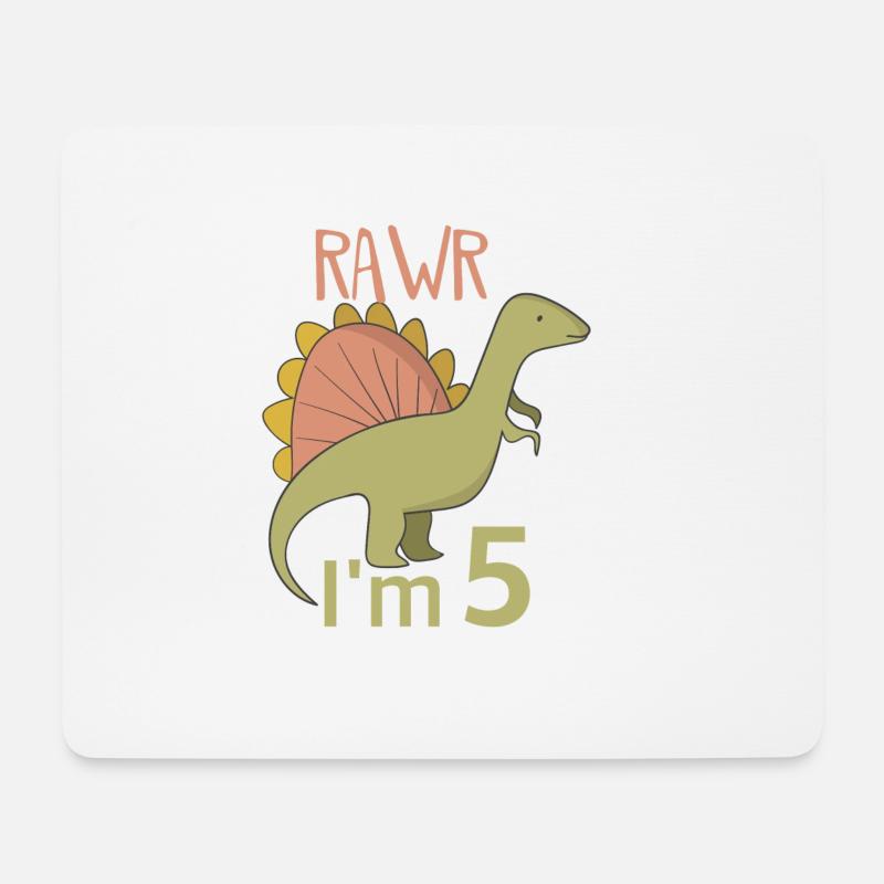Zum 5 Geburtstag für Jungs Mädchen Spinosaurus - Mousepad (Querformat) - Weiß